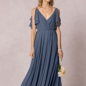 Jenny Yoo, Cassie, Luxe Chiffon in Denmark Blue